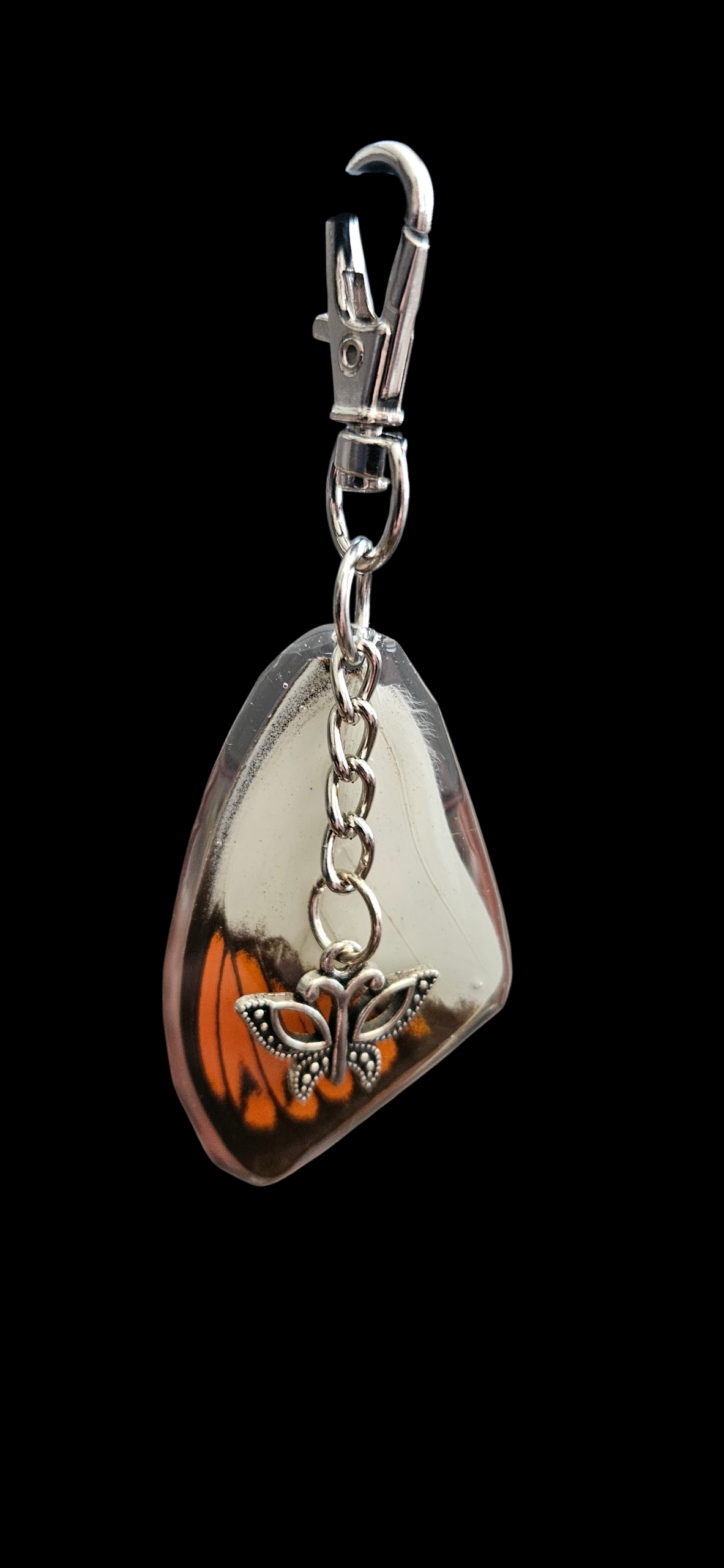 Hebomoia glaucippe butterfly keychain
