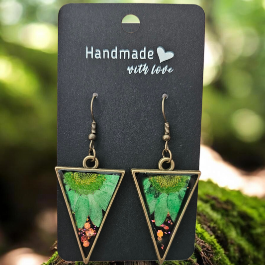 Green Resin Earrings